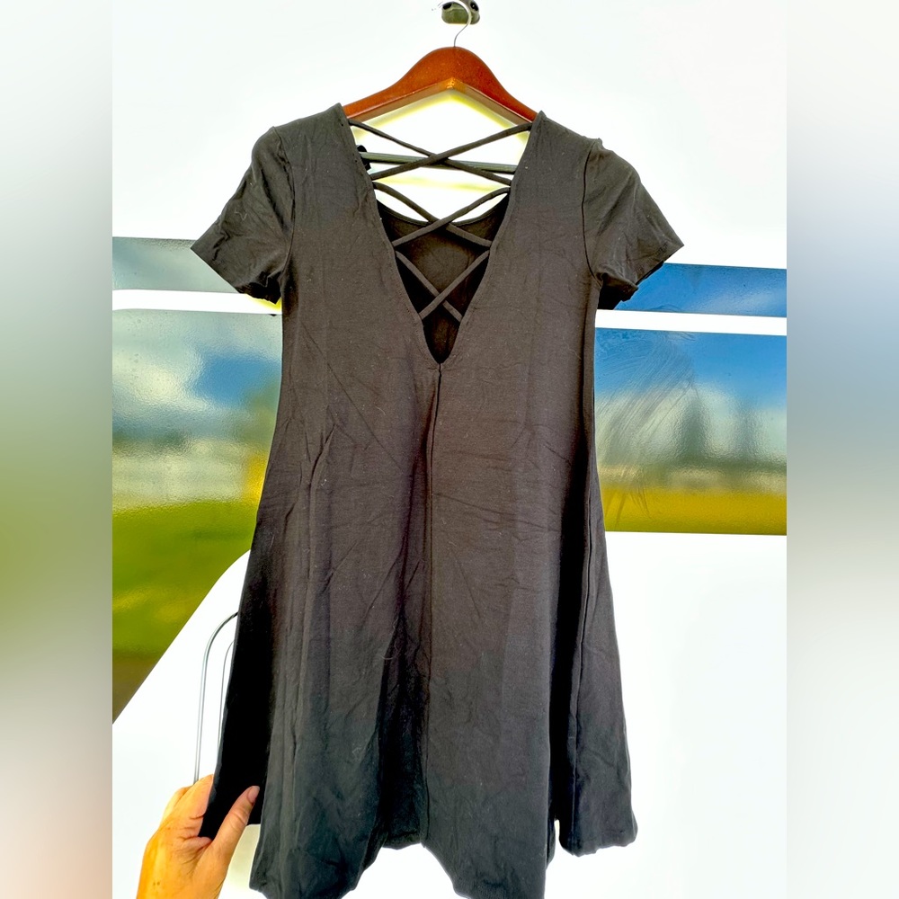 NWT Black Dress with Cross Back